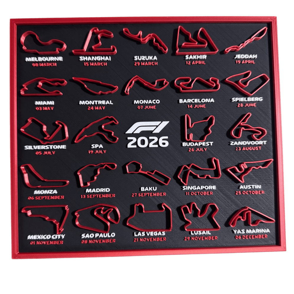 F1 Kalendar 2026.